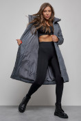Купить Пальто утепленное молодежное зимнее женское темно-синего цвета 586828TS, фото 14