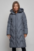 Купить Пальто утепленное молодежное зимнее женское темно-синего цвета 586828TS, фото 7