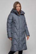 Купить Пальто утепленное молодежное зимнее женское темно-синего цвета 586828TS, фото 8