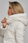 Купить Зимняя женская куртка молодежная с капюшоном бежевого цвета 586832B, фото 17