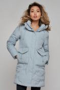Купить Зимняя женская куртка молодежная с капюшоном бирюзового цвета 586832Br, фото 12