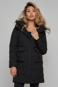 Купить Зимняя женская куртка молодежная с капюшоном черного цвета 586832Ch, фото 10