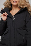 Купить Зимняя женская куртка молодежная с капюшоном черного цвета 586832Ch, фото 14