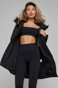 Купить Зимняя женская куртка молодежная с капюшоном черного цвета 586832Ch, фото 16