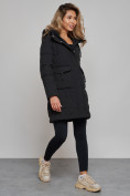 Купить Зимняя женская куртка молодежная с капюшоном черного цвета 586832Ch, фото 2