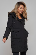 Купить Зимняя женская куртка молодежная с капюшоном черного цвета 586832Ch, фото 22