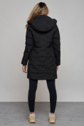 Купить Зимняя женская куртка молодежная с капюшоном черного цвета 586832Ch, фото 4