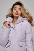 Купить Зимняя женская куртка молодежная с капюшоном фиолетового цвета 586832F, фото 12