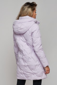Купить Зимняя женская куртка молодежная с капюшоном фиолетового цвета 586832F, фото 6