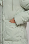 Купить Зимняя женская куртка молодежная с капюшоном светло-зеленого цвета 586832ZS, фото 13