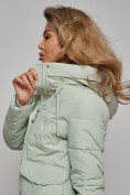 Купить Зимняя женская куртка молодежная с капюшоном светло-зеленого цвета 586832ZS, фото 16