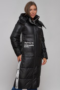 Купить Пальто утепленное молодежное зимнее женское черного цвета 5873Ch, фото 10