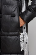 Купить Пальто утепленное молодежное зимнее женское черного цвета 5873Ch, фото 11