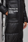 Купить Пальто утепленное молодежное зимнее женское черного цвета 5873Ch, фото 12