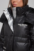 Купить Пальто утепленное молодежное зимнее женское черного цвета 5873Ch, фото 13