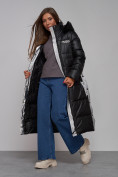 Купить Пальто утепленное молодежное зимнее женское черного цвета 5873Ch, фото 16