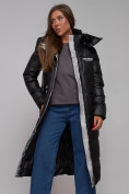 Купить Пальто утепленное молодежное зимнее женское черного цвета 5873Ch, фото 19