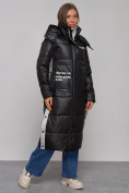 Купить Пальто утепленное молодежное зимнее женское черного цвета 5873Ch, фото 3