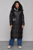Купить Пальто утепленное молодежное зимнее женское черного цвета 5873Ch, фото 5