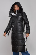 Купить Пальто утепленное молодежное зимнее женское черного цвета 5873Ch, фото 6