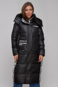 Купить Пальто утепленное молодежное зимнее женское черного цвета 5873Ch, фото 8