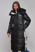 Купить Пальто утепленное молодежное зимнее женское черного цвета 5873Ch, фото 9