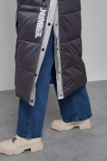 Купить Пальто утепленное молодежное зимнее женское темно-фиолетового цвета 5873TF, фото 16