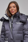 Купить Пальто утепленное молодежное зимнее женское темно-фиолетового цвета 5873TF, фото 22
