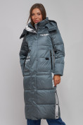 Купить Пальто утепленное молодежное зимнее женское темно-зеленого цвета 5873TZ, фото 8