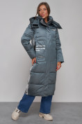 Купить Пальто утепленное молодежное зимнее женское темно-зеленого цвета 5873TZ, фото 9