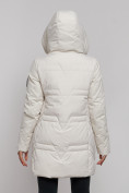 Купить Зимняя женская куртка молодежная с капюшоном бежевого цвета 589003B, фото 15
