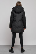 Купить Зимняя женская куртка молодежная с капюшоном черного цвета 589003Ch, фото 4
