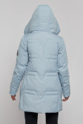 Купить Зимняя женская куртка молодежная с капюшоном голубого цвета 589003Gl, фото 9
