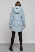 Купить Зимняя женская куртка молодежная с капюшоном голубого цвета 589003Gl, фото 4