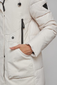 Купить Зимняя женская куртка молодежная с капюшоном бежевого цвета 589006B, фото 10