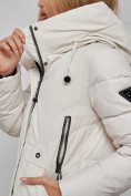 Купить Зимняя женская куртка молодежная с капюшоном бежевого цвета 589006B, фото 13