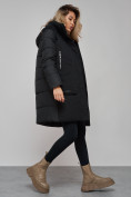 Купить Зимняя женская куртка молодежная с капюшоном черного цвета 589006Ch, фото 17