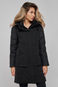 Купить Зимняя женская куртка молодежная с капюшоном черного цвета 589006Ch, фото 20