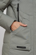 Купить Зимняя женская куртка молодежная с капюшоном цвета хаки 589006Kh, фото 14