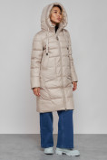 Купить Пальто утепленное молодежное зимнее женское бежевого цвета 589098B, фото 7