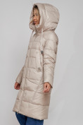 Купить Пальто утепленное молодежное зимнее женское бежевого цвета 589098B, фото 8