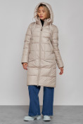 Купить Пальто утепленное молодежное зимнее женское бежевого цвета 589098B, фото 10