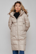 Купить Пальто утепленное молодежное зимнее женское бежевого цвета 589098B, фото 13