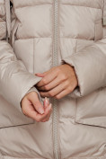 Купить Пальто утепленное молодежное зимнее женское бежевого цвета 589098B, фото 16