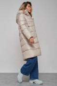 Купить Пальто утепленное молодежное зимнее женское бежевого цвета 589098B, фото 19
