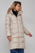 Купить Пальто утепленное молодежное зимнее женское бежевого цвета 589098B, фото 22