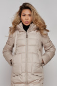 Купить Пальто утепленное молодежное зимнее женское бежевого цвета 589098B, фото 23