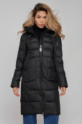 Купить Пальто утепленное молодежное зимнее женское черного цвета 589098Ch, фото 10