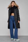Купить Пальто утепленное молодежное зимнее женское черного цвета 589098Ch, фото 15