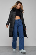 Купить Пальто утепленное молодежное зимнее женское черного цвета 589098Ch, фото 16